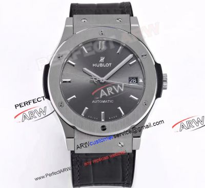 WWF Factory 1:1 Hublot Classic Fusion Grey Dial Watch ​45mm Super Clone Titanium Case 